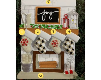 FAMILY FIREPLACE 4-Stockings Hung By The Chimney With Care-Buffalo Check