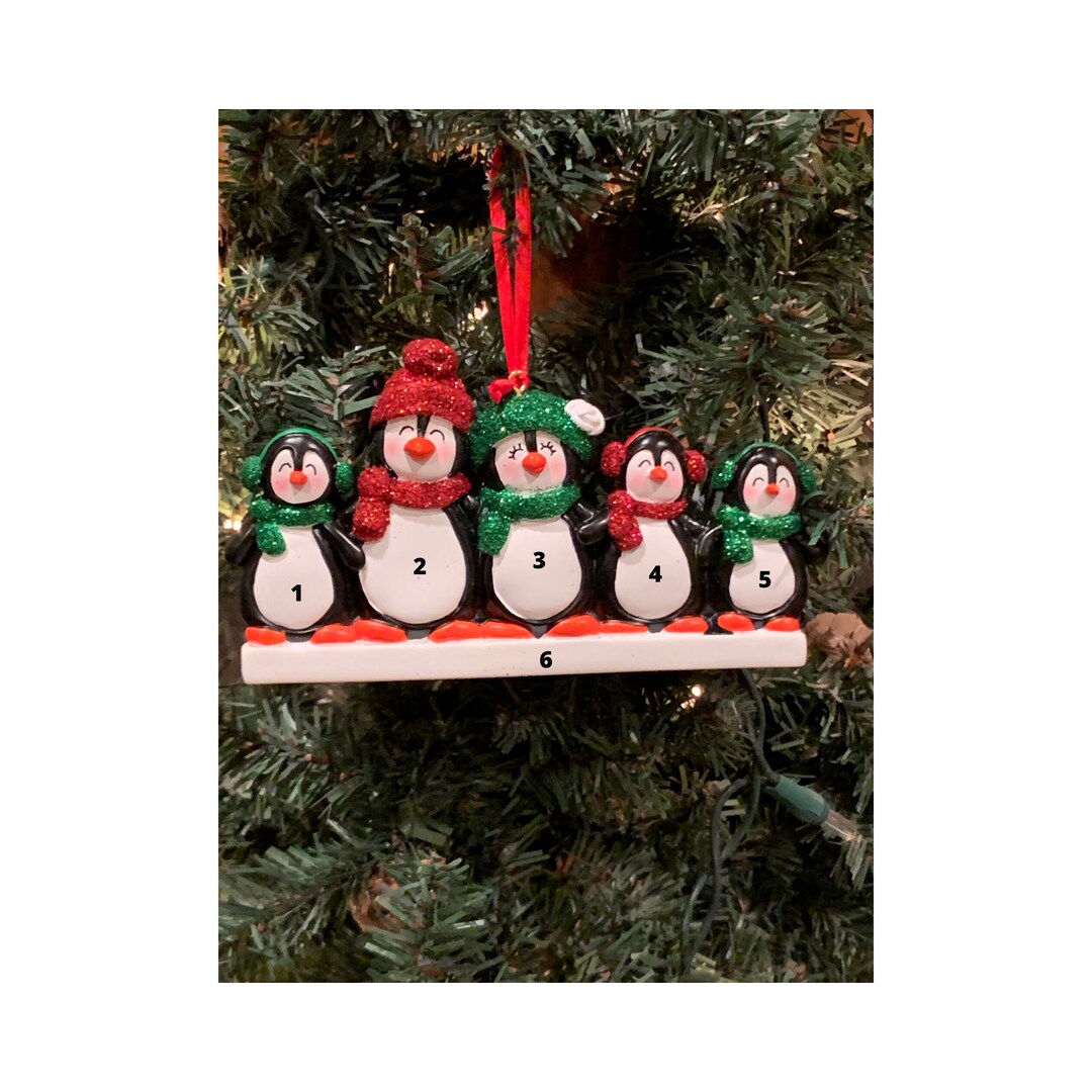 Personalized PENGUIN FAMILY - 5 - Personalized Christmas Ornament ...