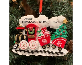 Personalized Train Christmas Ornament for Kids