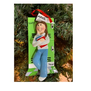 Personalized SCHOOL LOCKER-Brunette Girl-School-School Locker-School Ornament-High School Student-Starting Junior High- Christmas Ornaments