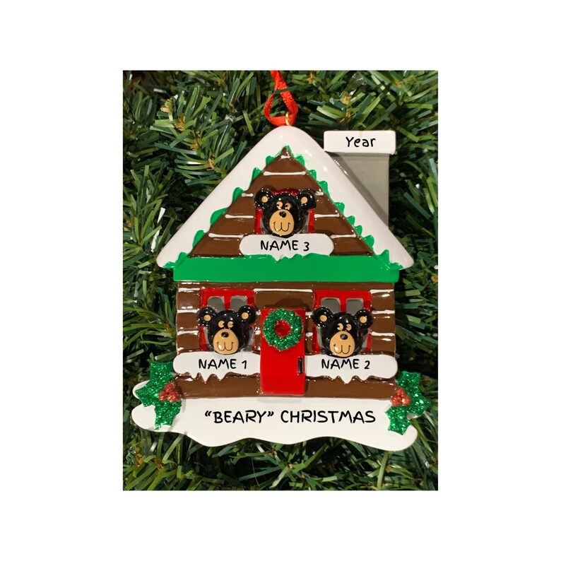 Personalized Bear Family Christmas Ornament