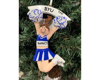 Personalized Cheerleader Ornament Blue-Cheerleading Ornament-Cheerleader ornament