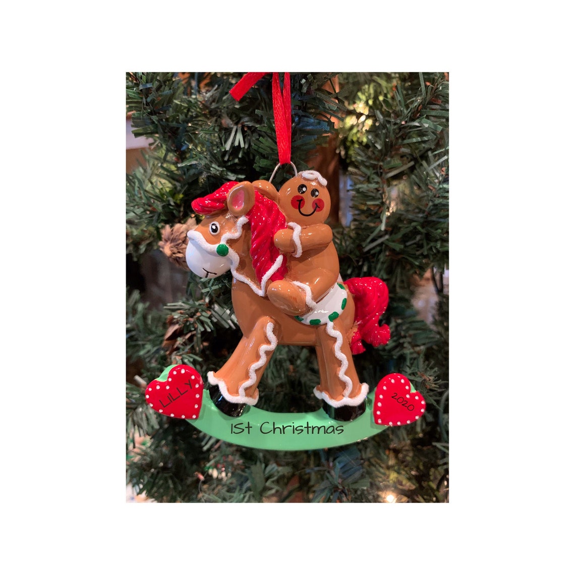 GINGERBREAD ROCKING HORSE Great for a child or 1st Christmas | Etsy