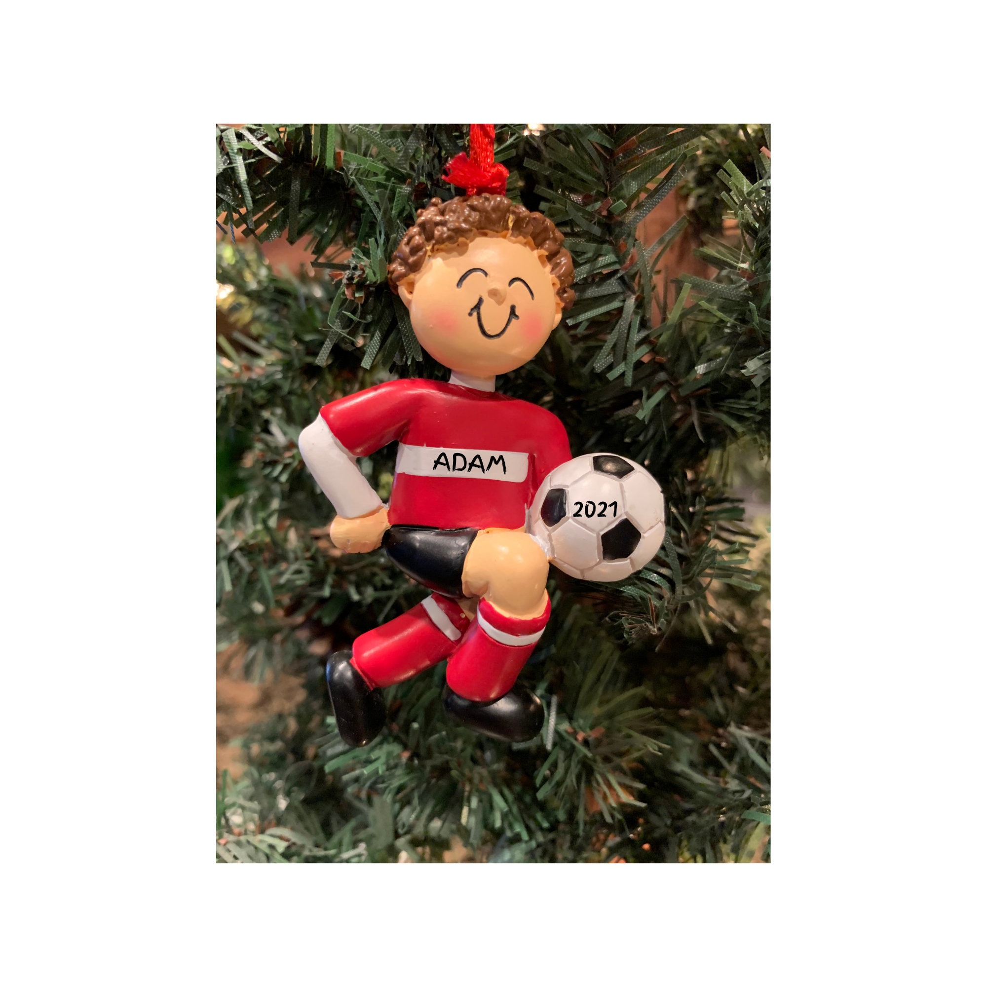 SOCCER BOY ORNAMENTPersonalized Boy Soccer Player Ornament Etsy