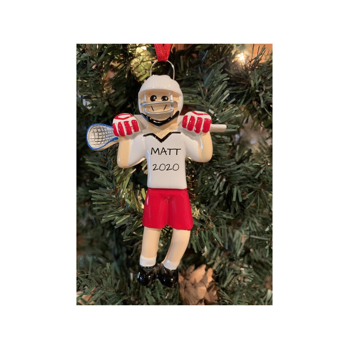LACROSSE PLAYER ORNAMENT Personalized Lacrosse Player Etsy