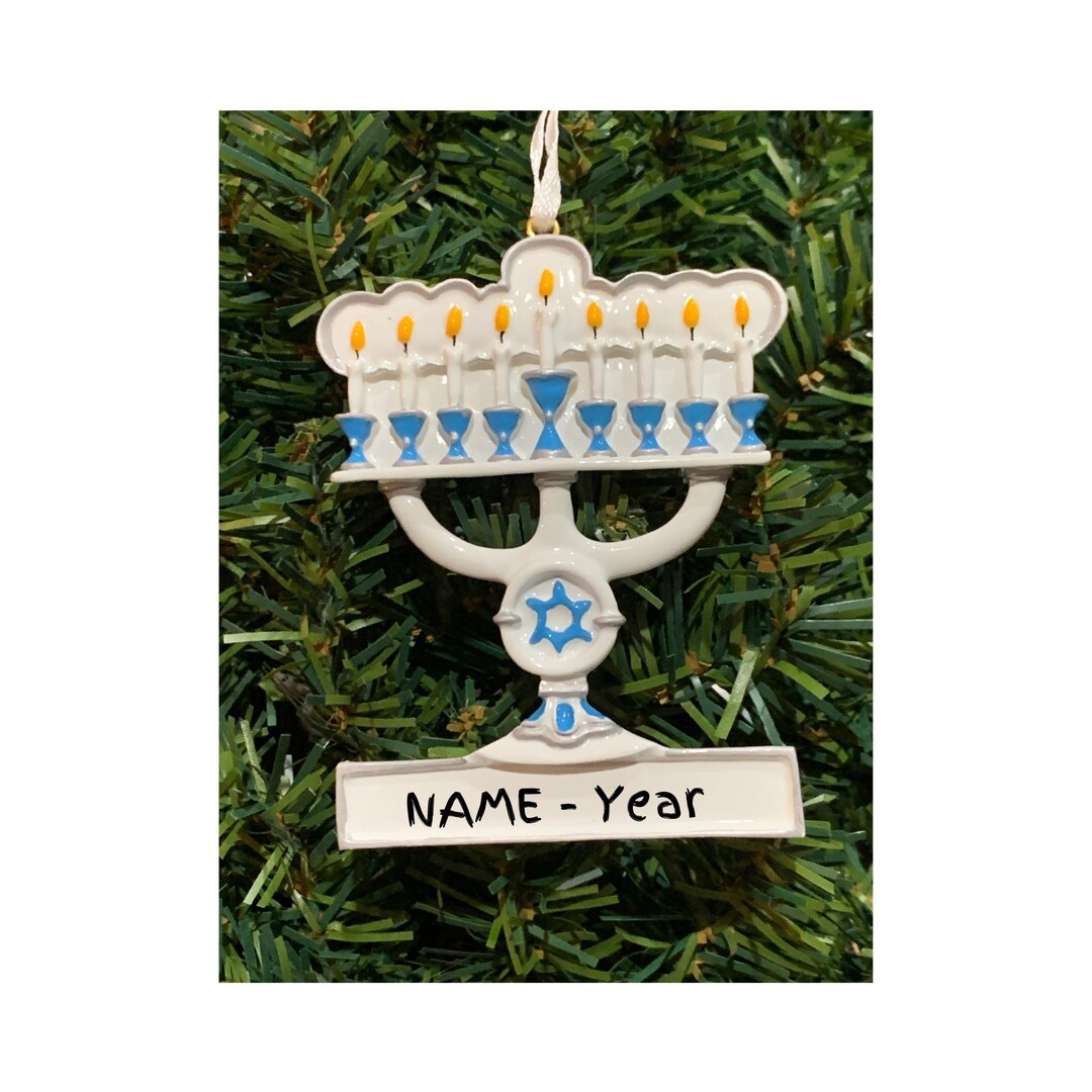 MENORAH Tree Ornamentpersonalized Menorah hanukkah Ornaments for Tree