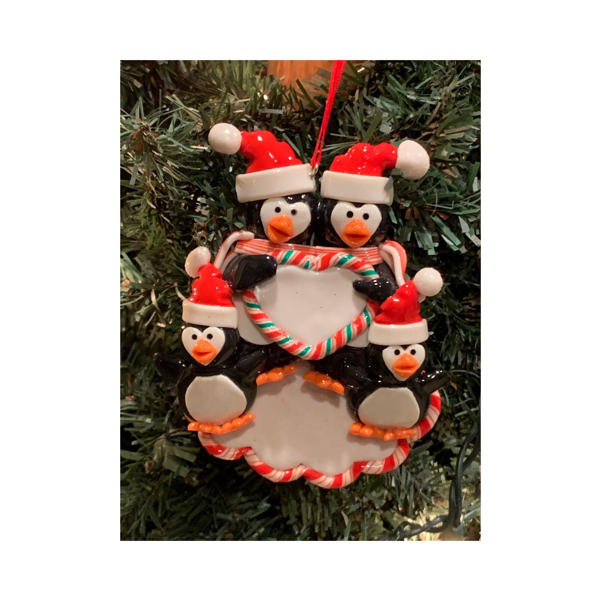CHRISTMAS PENGUIN FAMILY 4 Personalized Ornament | Etsy