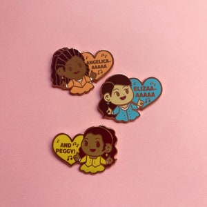 Schuyler Sisters Heart Pins Set (3)