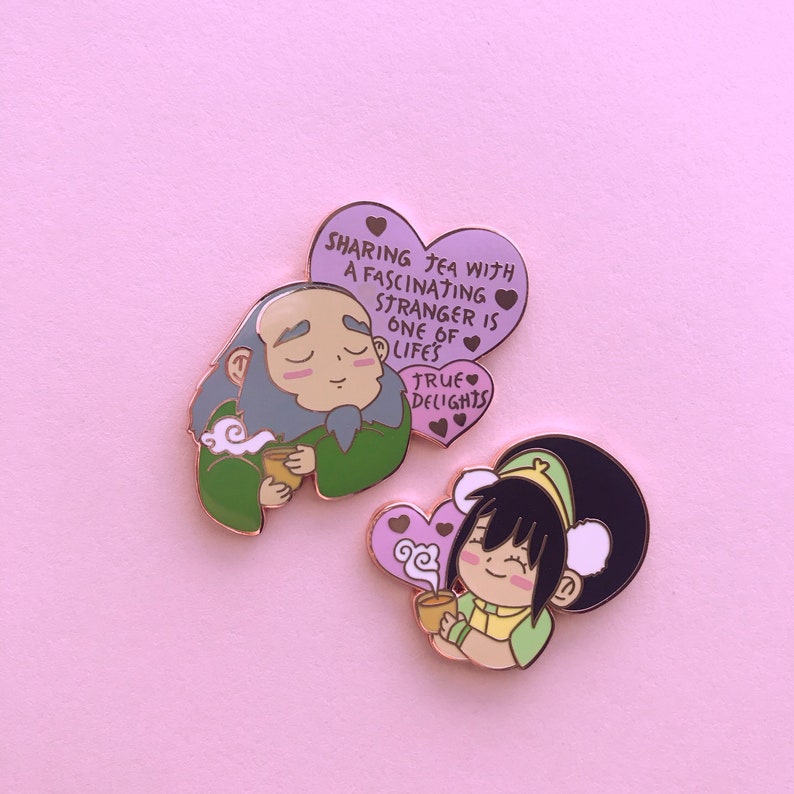Uncle Iroh and Toph with Tea Pin Enamel Set Etsy