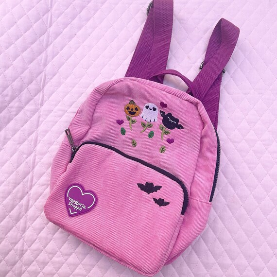 Spooky Everyday Pink Corduroy Backpack 