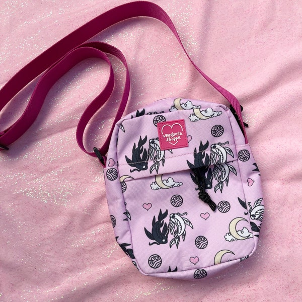 Water Tribe Koi Fish and Moon Canvas Bag Pink Variant