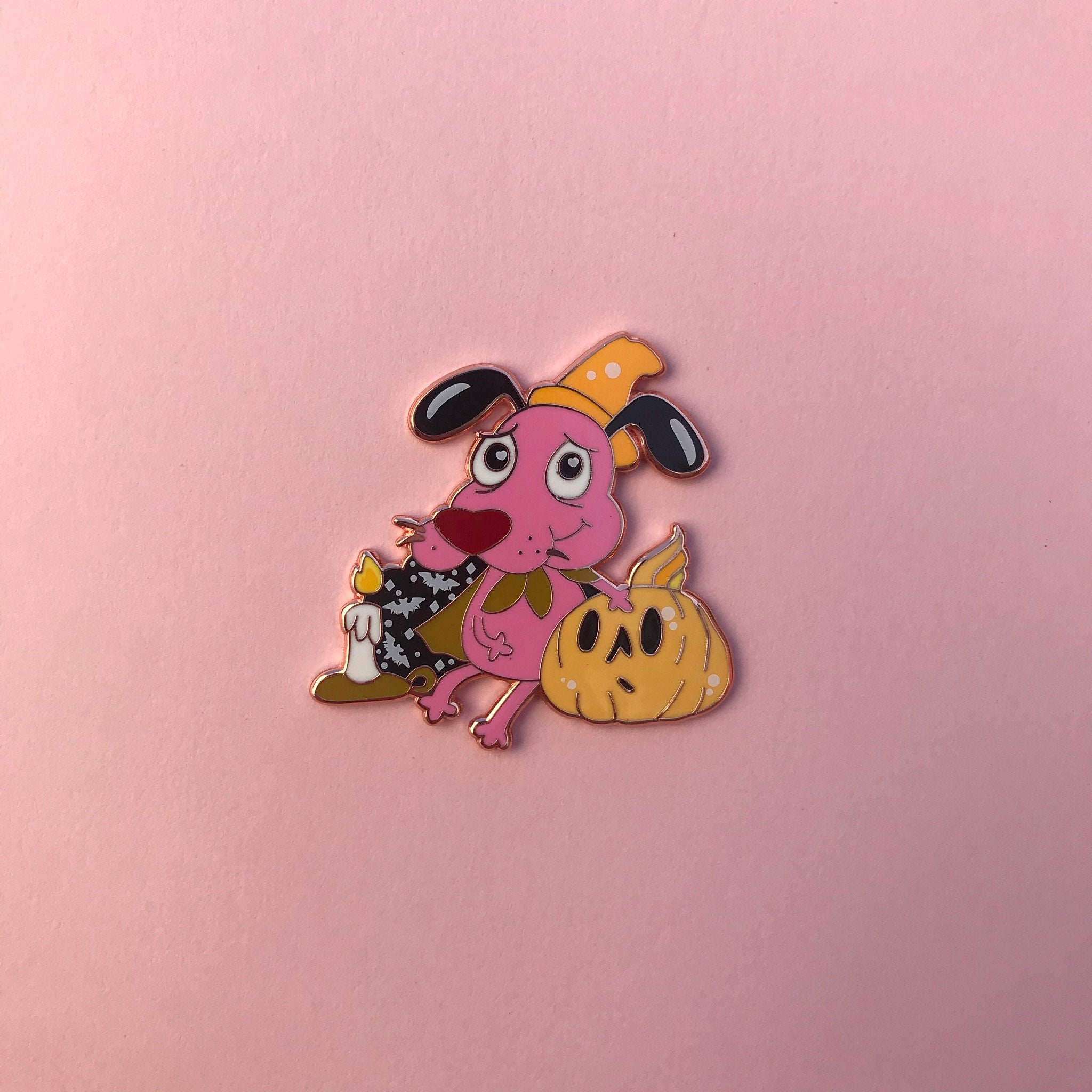 Courage the Cowardly Doggo Pumpkin Enamel Pin - Etsy