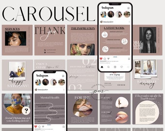 Instagram Carousel Post Template, Neutral Editable Instagram Post Templates in Canva