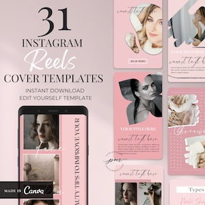 Instagram Reels Template, Pink Editable Instagram Reels Templates in Canva, Instagram Stories, Social Media, Video Templates