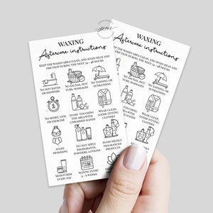 Waxing Aftercare Card, Hair Removal Aftercare Card, Waxing Salon Card, Aftercare Instructions