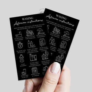 Tarjeta de cuidados posteriores a la depilación, Tarjeta de cuidados posteriores a la depilación, Tarjeta de salón de depilación, Instrucciones de cuidados posteriores