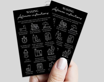 Waxing Aftercare Card, Hair Removal Aftercare Card, Waxing Salon Card, Aftercare Instructions