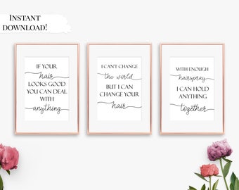 Hair Salon Decor Set Hairdresser Decor Beauty Salon Decor Etsy