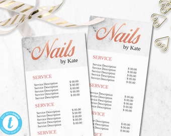 salon menu etsy