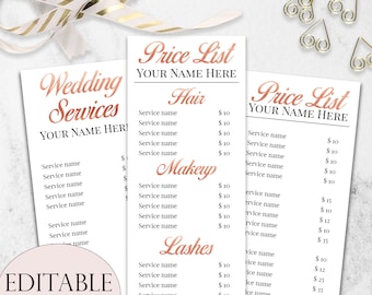 Salon price menu Etsy Salon price menu Etsy