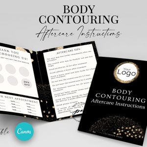 Editable Body Contouring Aftercare Card, Body contouring Aftercare Instructions, Editable Canva Template