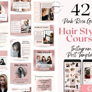 Hair Stylist Course Instructor Instagram Post Templates, Editable Hair Stylist Course Social Media Posts