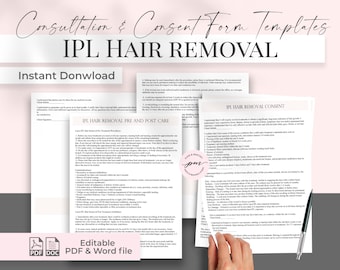IPL Hair Removal Consent Form Template, IPL Hair Removal Aftercare Instructions Template