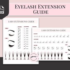 Lash Extensions Guide, Printable Eyelash Extensions Technician Guide - Etsy