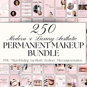 Modelli di storie Instagram per trucco permanente rosa / 250 storie Instagram PMU / Modello Instagram PMU / Modelli Instagram per microblading
