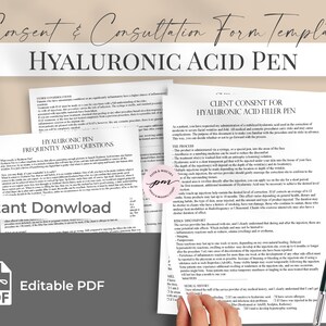 Hyaluronic Acid Pen Consent Form Template, Facial Fillers Consent Form Template