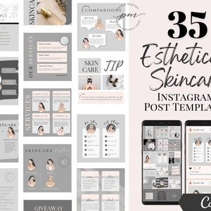 Esthetician Skincare Instagram Post Templates, Editable Skincare Social Media Posts, Esthetician Instagram Post, Spa Instagram Post