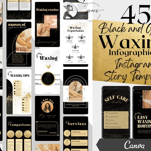 230 Hair Removal Instagram Posts Waxing Specialist Social Etsy