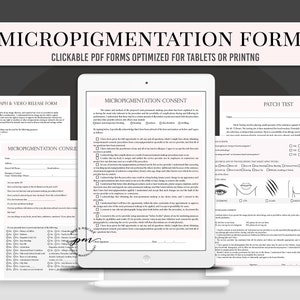 Micropigmentation Forms, Clickable Micropigmentation Files for Tablets, Semi Permanent Makeup Form