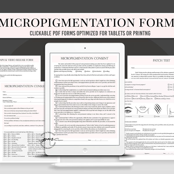 Mikropigmentierung Formen, anklickbare Mikropigmentierung Dateien für Tabletten, Semi Permanent Make-up Form