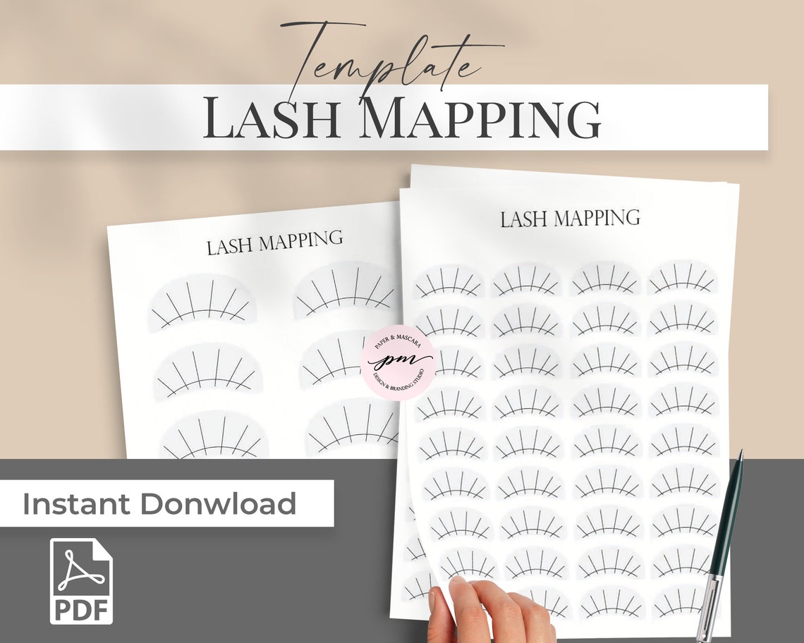 Lash Map Sheets Printable Lash Mapping Sheets Eyelash Etsy