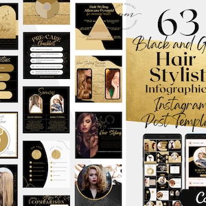 Hair Stylist Instagram Post Templates, Editable Hair Stylist Social Media Posts, Hair Salon Instagram Post Templates