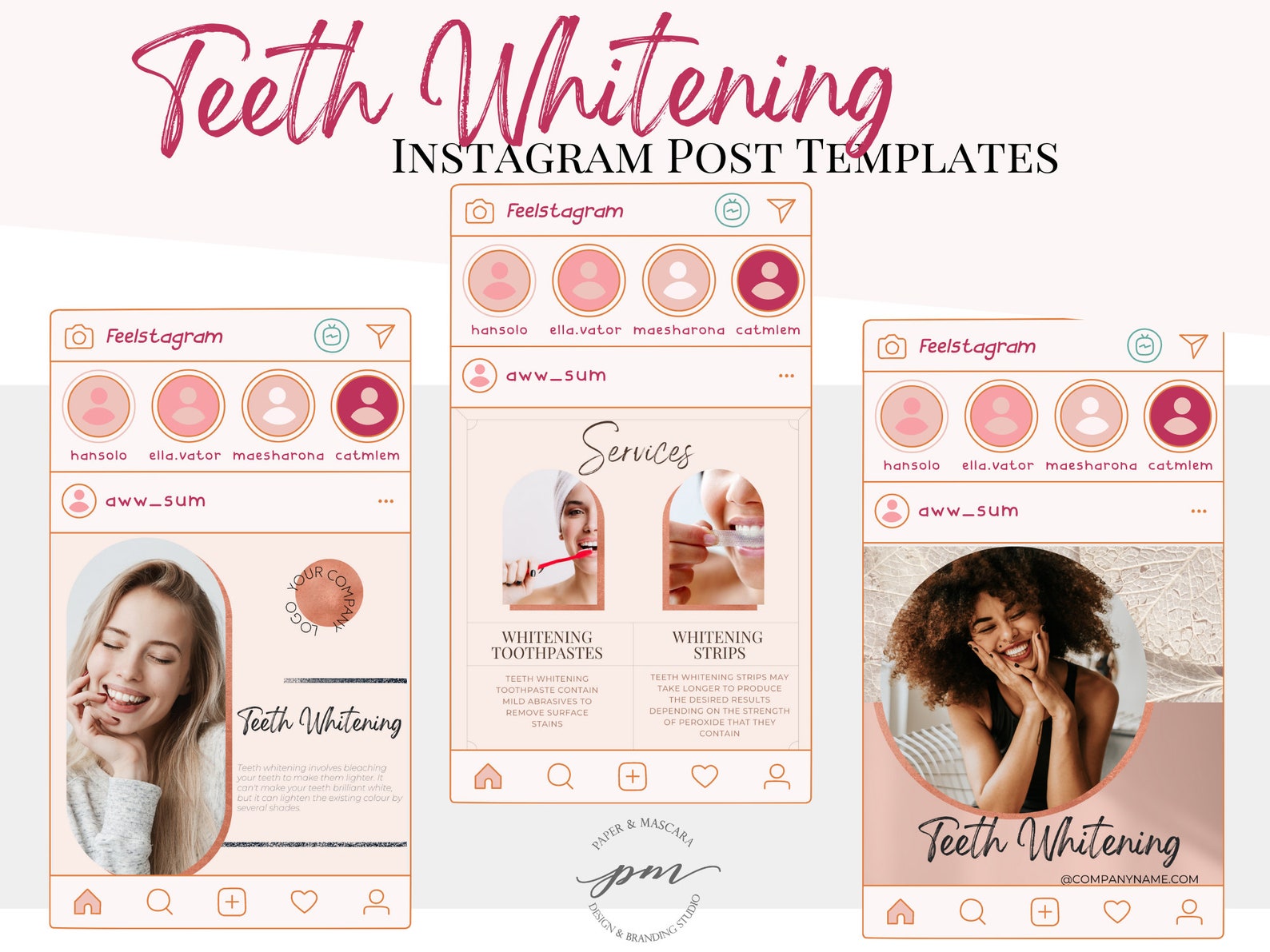 Teeth Whitening Instagram Post Templates Editable Teeth - Etsy