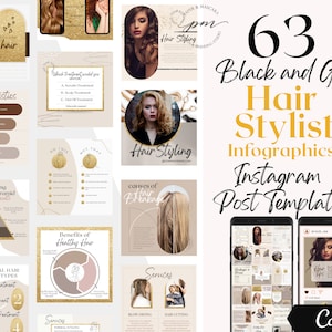 Hair Stylist Instagram Post Templates, Editable Hair Stylist Social Media Posts, Hair Salon Instagram Post Templates