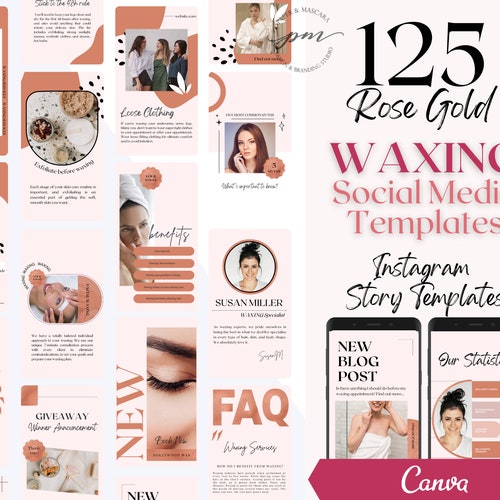 Waxing Instagram Post Templates Editable Hair Removal Social - Etsy