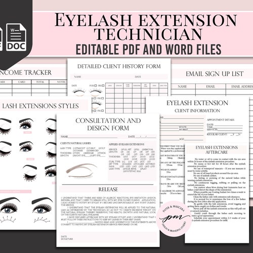 Editable Eyelash Extension Consent Forms Printable Client - Etsy