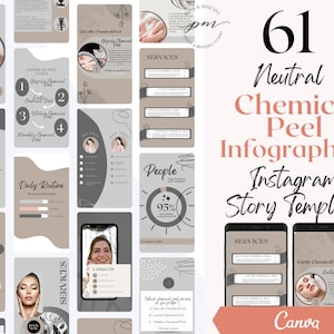 Chemical Peel Instagram Story Templates, Editable Chemical Peel Social Media Posts, Chemical Peel Instagram Story
