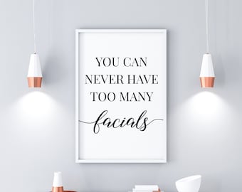 Facials Print, Salon Decor Poster, Esthetician Decor, Beauty Salon Decor