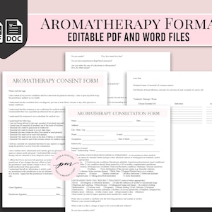Aromatherapy Consent Form, Aromatherapy Client Consultation Form