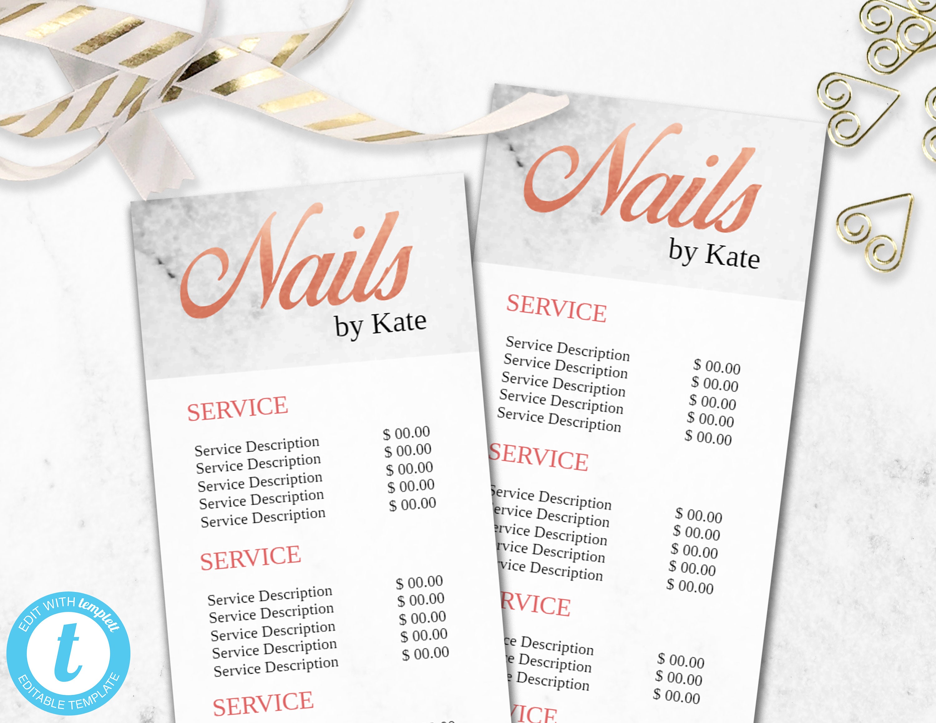 Nail Salon Menu Template