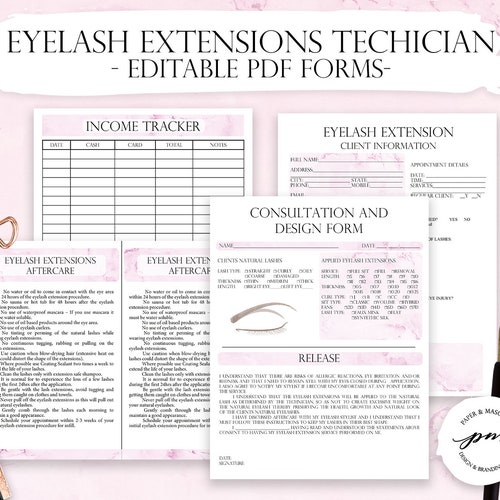 Editable Eyelash Extension Consent Forms Printable Client - Etsy