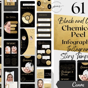Chemical Peel Instagram Story Templates, Editable Chemical Peel Social Media Posts, Chemical Peel Instagram Story