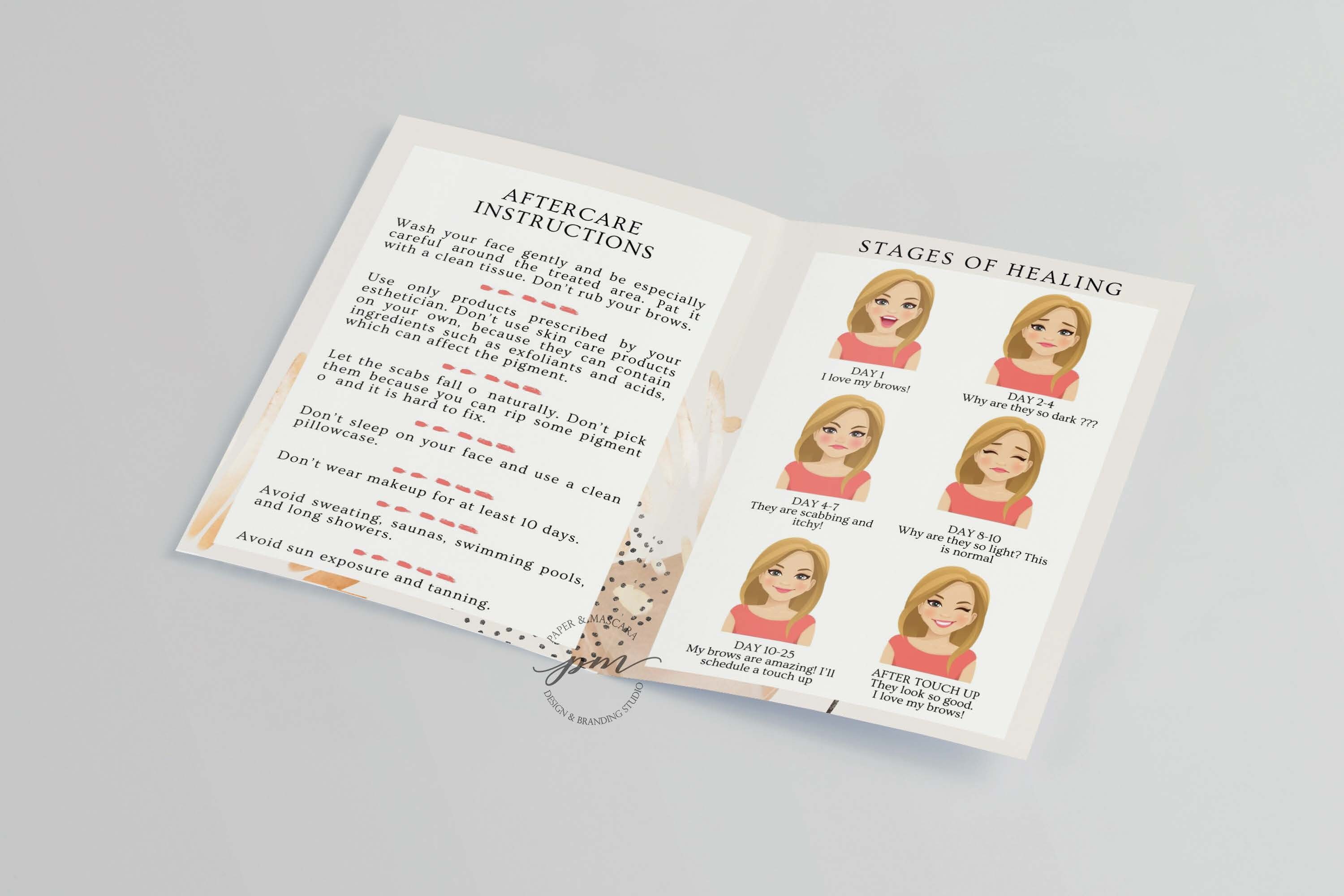 Editable Microblading Aftercare Instructions Editable - Etsy