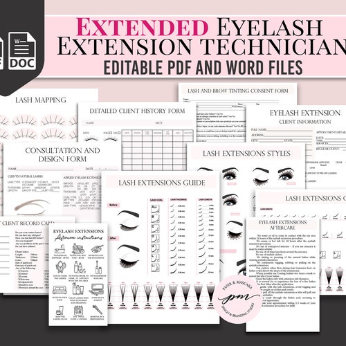 Lash Extensions Guide Printable Eyelash Extensions Technician - Etsy