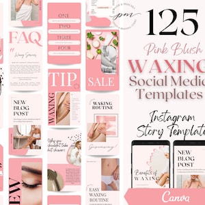 Waxing Instagram Story Templates, Editable Hair Removal Social Media Posts, Pink Waxing Instagram Story Post