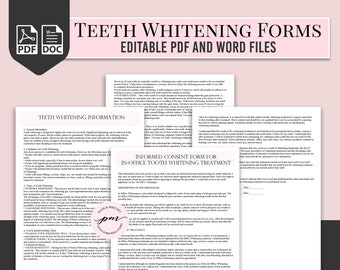 Teeth Whitening Consent Form, In Office Teeth Whitening Client Form